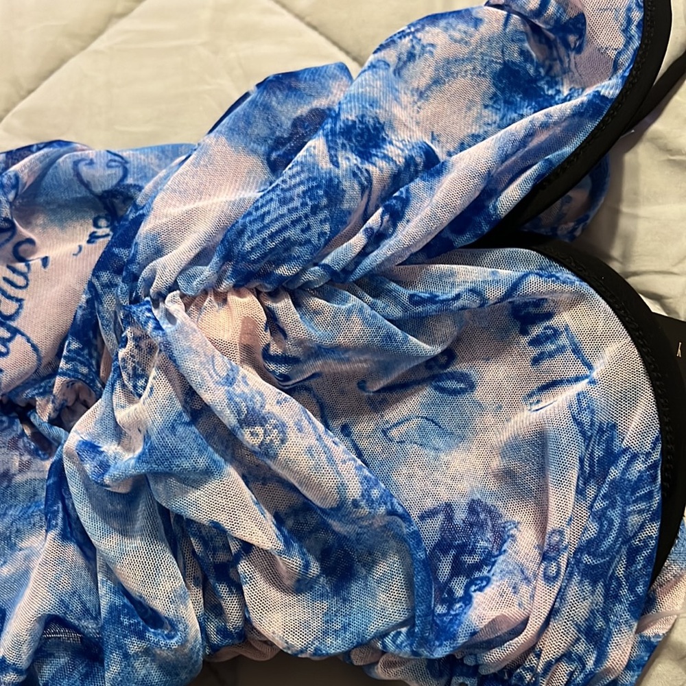 Blue and White Women's Jumpsuit - Picture 2 of 2